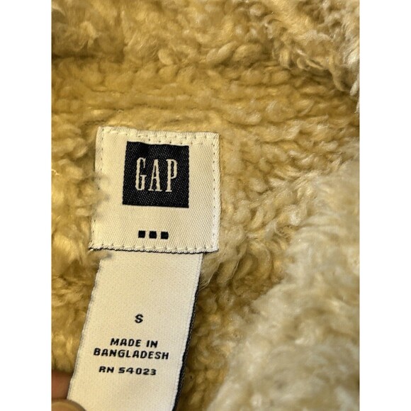 Gap Trucker Jacket Womens Small Cream Corduroy Sherpa Lined Y2K 07 Cozy - Picture 3 of 7